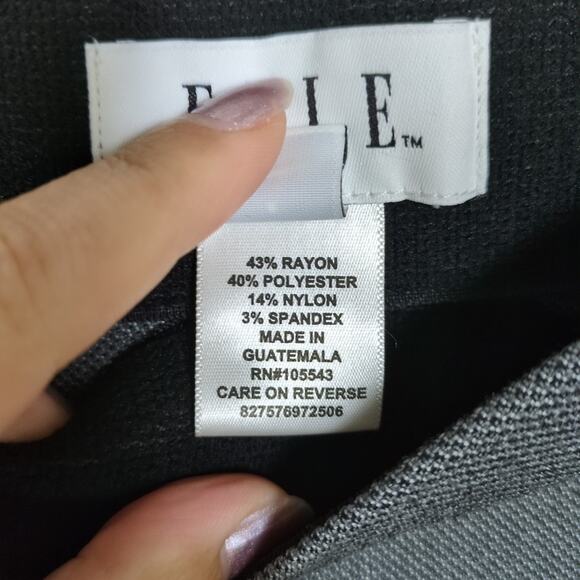 ELLE Grey Pull-On Pencil Skirt Stretch Knit Career Professional Women's Large - Picture 4 of 5